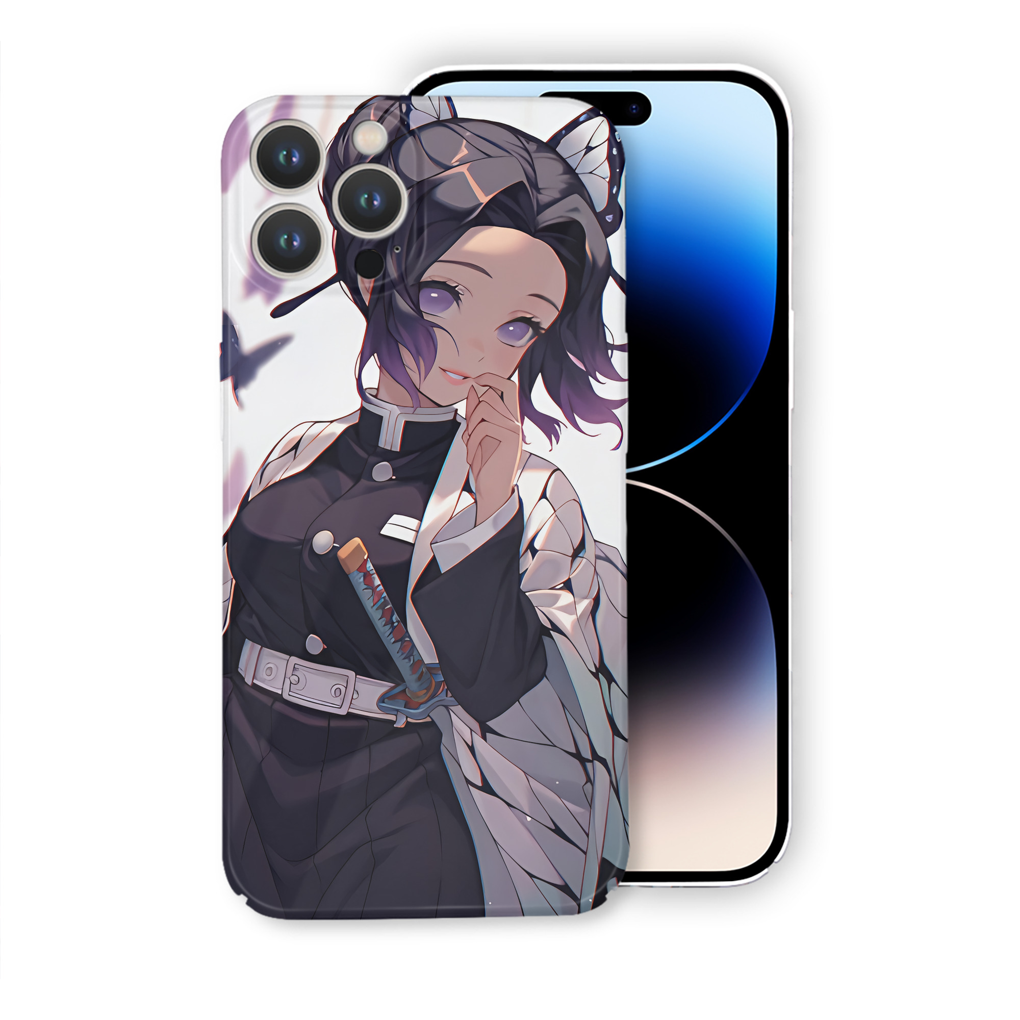 （画像用） 鬼滅の刃（きめつのやいば）蟲柱-胡蝶 しのぶ／こちょう しのぶ Kochou Shinobu 【iPhone 14シリーズ対応】ハードケース